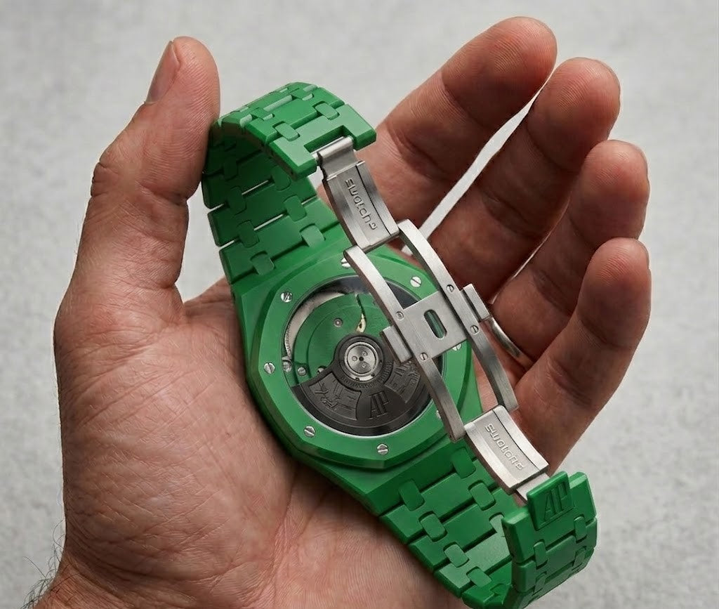 Audemars Piguet x Swatch GREEN EIGHT Custom Band
